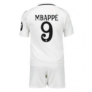 Real Madrid Kylian Mbappe #9 Hemmaställ Barn 2024-25 Kortärmad (+ Korta byxor)